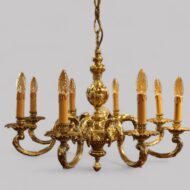 Cast brass 8 arm chandelier