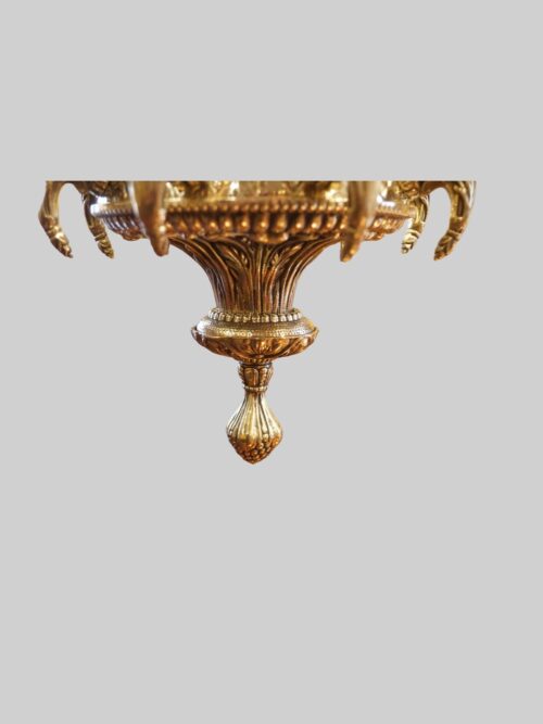 Cast brass 8 arm chandelier finial