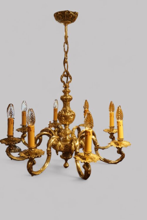 Cast brass chandelier on chain