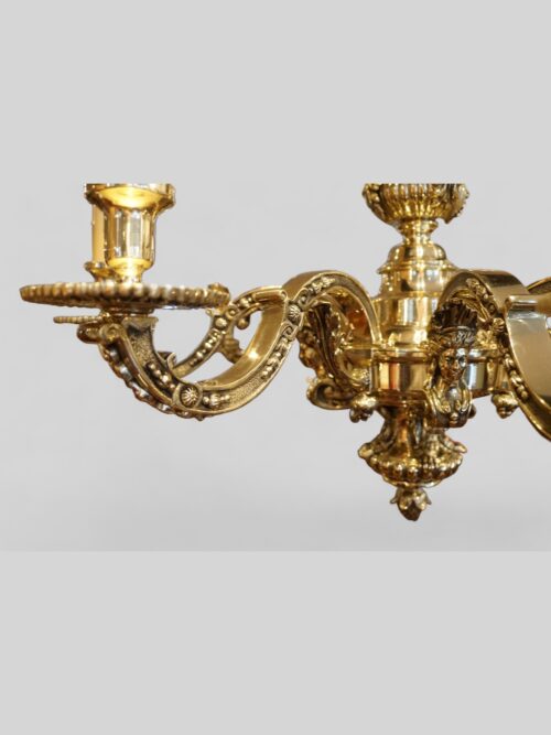 Cast bronze chandelier arm