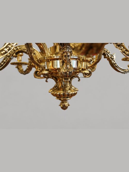 Cast bronze chandelier detail