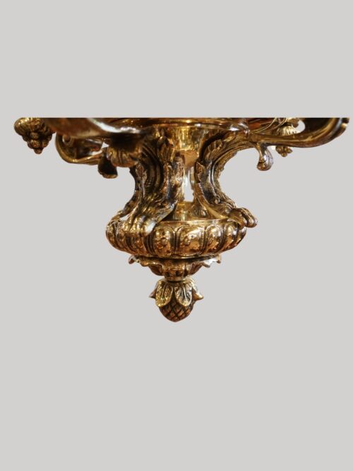 Cast bronze chandelier pineapple finial