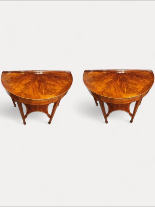 Pair of Edwardian demi-lune tables tops