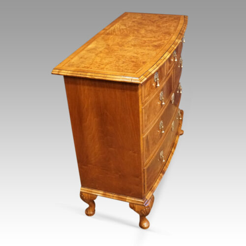 Queen Anne style walnut bow chest end