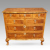 Queen Anne style walnut bow chest front