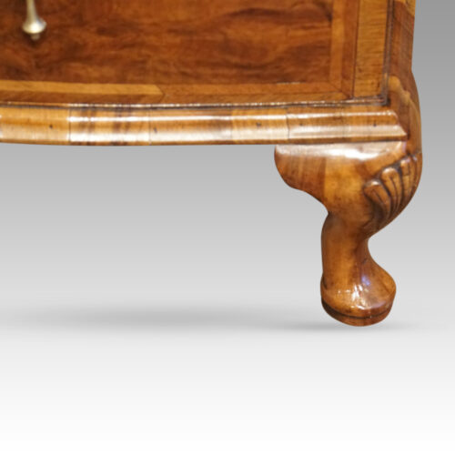 Queen Anne style walnut bow chest leg