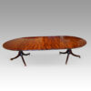Regency style mahogany twin pedestal dining table