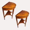 Pair of Edwardian demi lune tables