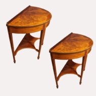 Pair of Edwardian demi lune tables