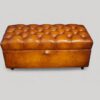 Victorian buttoned leather ottoman