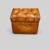 Victorian buttoned leather ottoman end