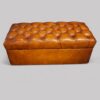 Victorian buttoned leather ottoman rear