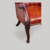 Victorian rosewood button leather library chair arm