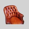 Victorian rosewood button leather library chair seat