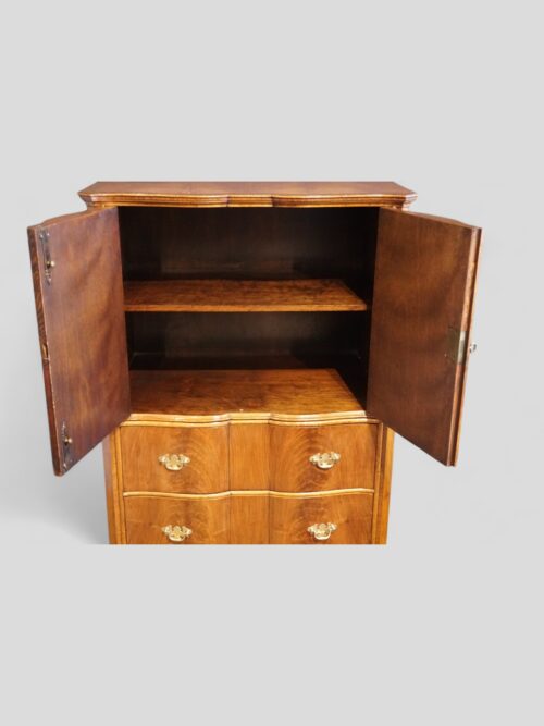 Walnut tallboy interior