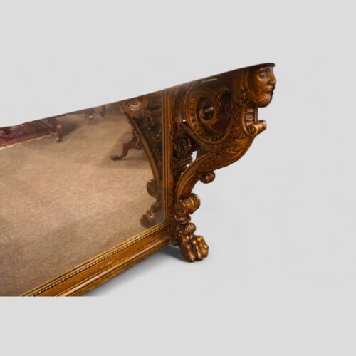 Antique gilt console table end detail