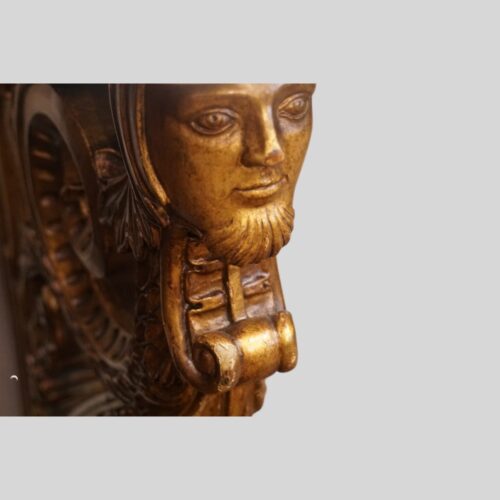 Antique gilt console table head