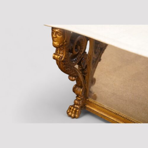 Antique gilt console table inner side