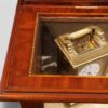 Edwardian mahogany curio cabinet and bookcase inlay