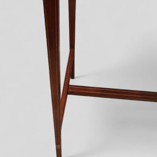 Edwardian mahogany curio cabinet and bookcase taper legs