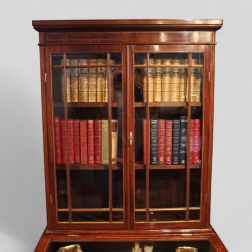 Edwardian mahogany curio cabinet and bookcase top