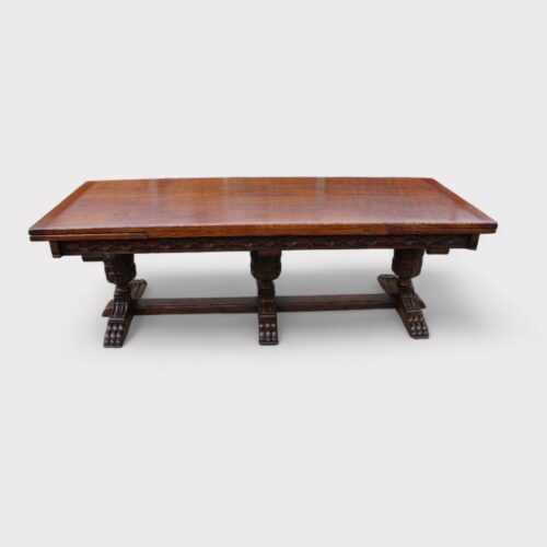 Massive oak refectory draw leaf table