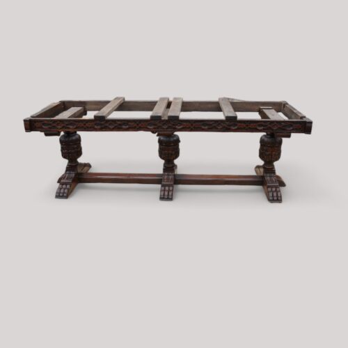 Massive oak refectory draw leaf table base