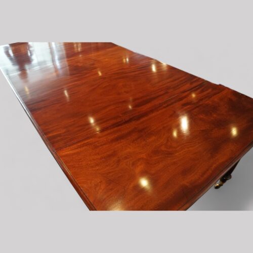 Regency mahogany extending dining table top view