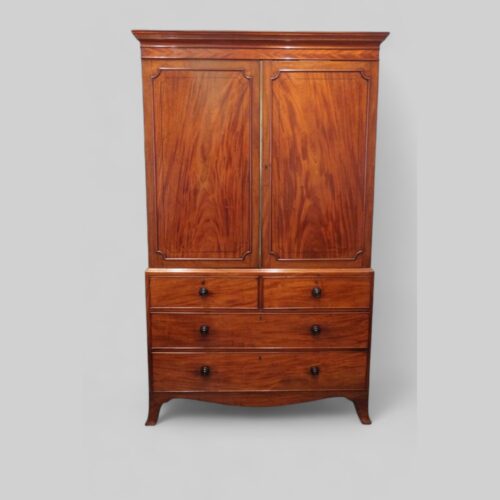 Regency mahogany linen press