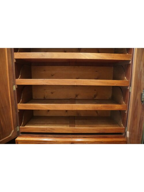 Regency mahogany linen press slides