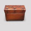 Victorian leather buttoned ottoman end