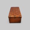 Victorian leather buttoned ottoman end view