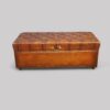 Victorian leather buttoned ottoman front