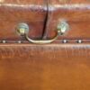 Victorian leather buttoned ottoman handle