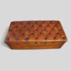Victorian leather buttoned ottoman top