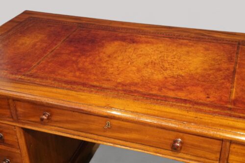 Victorian mahogany pedestal desk 153cms wide centre