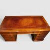 Victorian mahogany pedestal desk 153cms wide leather