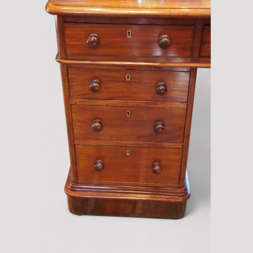 Victorian mahogany pedestal desk 153cms wide pedestal