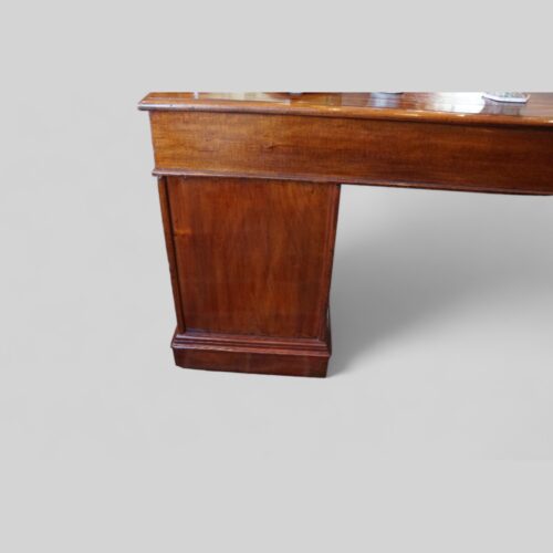 Victorian mahogany pedestal desk 153cms wide rear pedestal