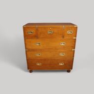 Victorian oak secretaire campaign chest