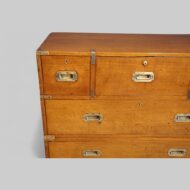 Victorian oak secretaire campaign chest top drawer
