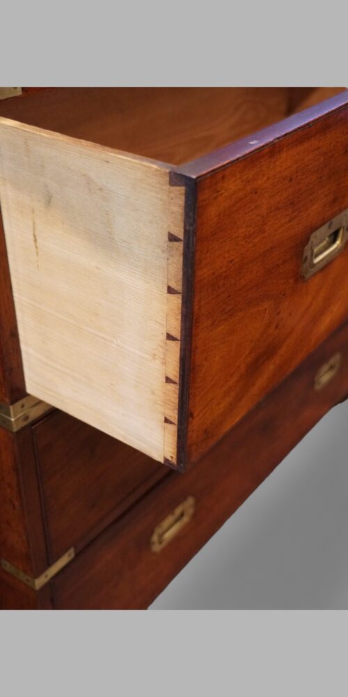 Victorian teak military chest ash linings