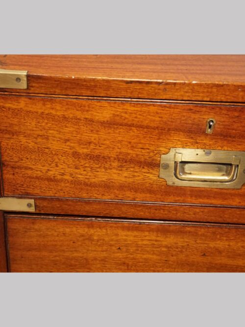 Victorian teak military chest handles