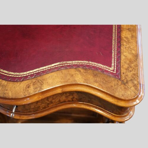Victorian walnut Davenport desk serpentine front