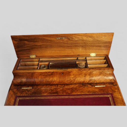 Victorian walnut Davenport desk stationery compartment