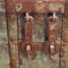 Antique decorated teak trunk hasps
