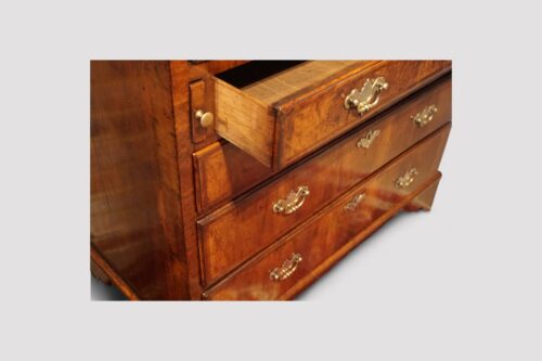 George I walnut bureau linings