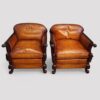 Pair of Edwardian leather club chairs