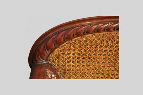 Pair of Edwardian leather club chairs gadrooning