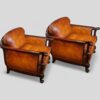 Pair of Edwardian leather club chairs